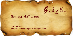 Garay Ágnes névjegykártya